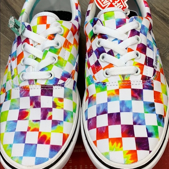 VANS COMFYCUSH ERA TIE-DYE CHECKERBOARD WHITE mens - Picture 6 of 16